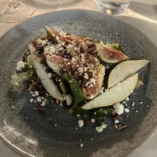 Pear, fig, goat cheese salad - very tasty