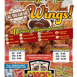 Jack's Wings Menu