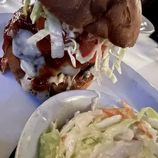 Smash Burger with coleslaw