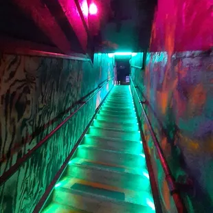 When you see this staircase, you know your at One Eyed Penguin!