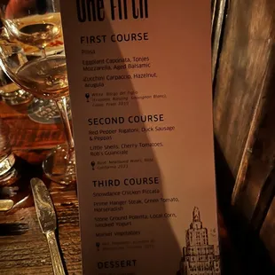 Tasting menu