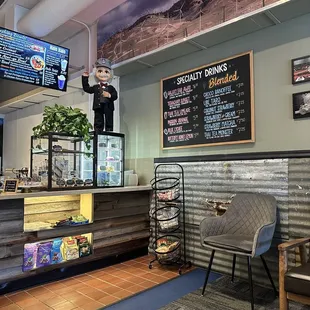 the inside of a restaurant