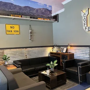 a living room with a couch and a coffee table