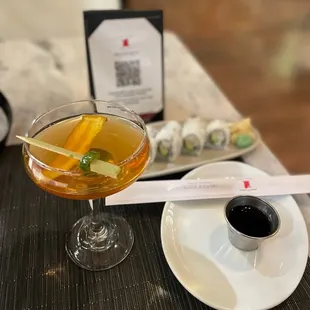 I started with a roll that was nice and fresh and this cocktail.