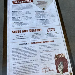 the menu