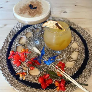 Pumpkin Spice Martini and our homemade Apple Cider Sangria