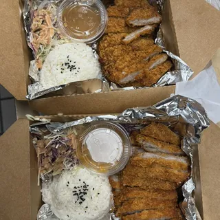 O8. Deep Fried Pork cutlet with Rice & Salad