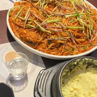 O19. Steamed Monk Fish with Bean Sprouts & Spicy Special Sauce