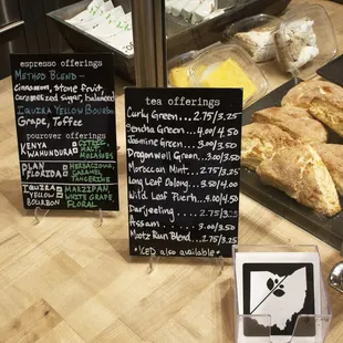 Loose leaf tea and espresso offerings...