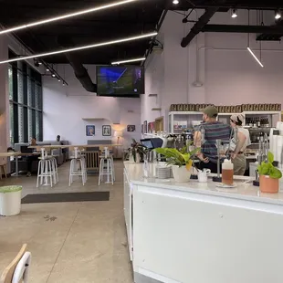 the interior of a coffee shop