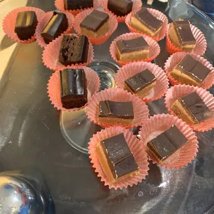 Little samples of their Lilikoi brownie &amp; chocolate PB bar!