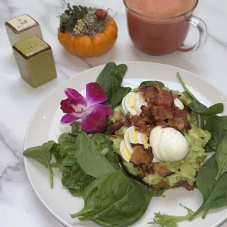 Avocado Toast w/Bacon and Egg
