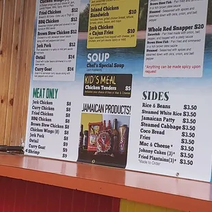 Updated menu