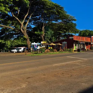 Outdoor eating by One Love Surf shop