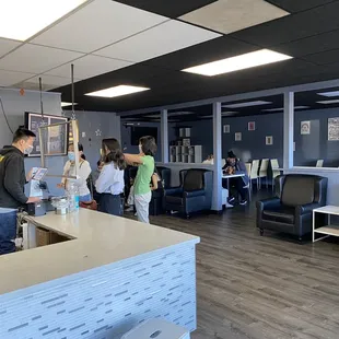 Front counter with ample seating area