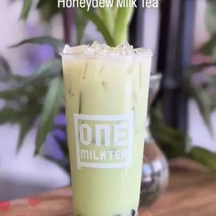 Honey Milk Tea (with boba added)