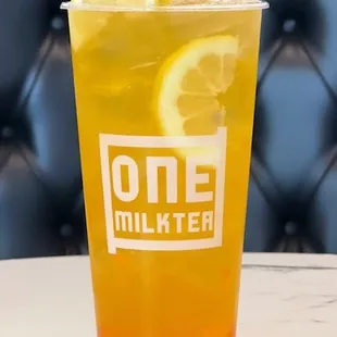 Passionfruit tea (with rainbow jelly added)