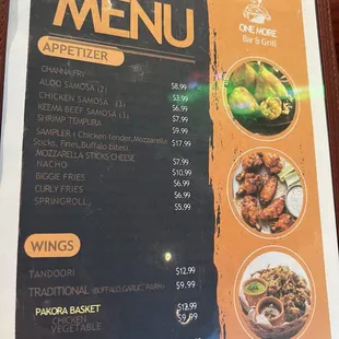 menu