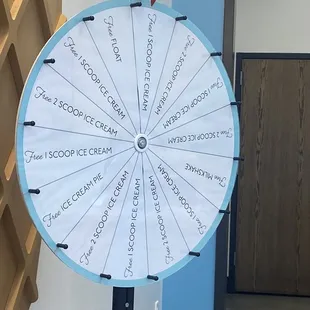 Buy ten scoops get a spin on the wheel!
