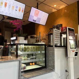 a coffee shop counter