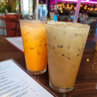 two drinks on a table