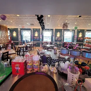 the inside of a restaurant