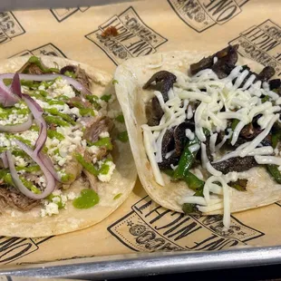 Porky pig taco and cheeseburger taco