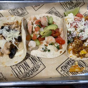 The Shroom, Ceviche Taco, Mr. Potato Taco.