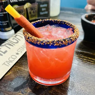 One Night in Tamarind with strawberry instead of watermelon drink