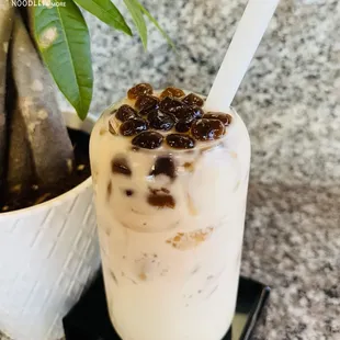 Refreshing and irresistible!  This Boba Milk Tea is the perfect blend of creamy, sweet, and chewy goodness.