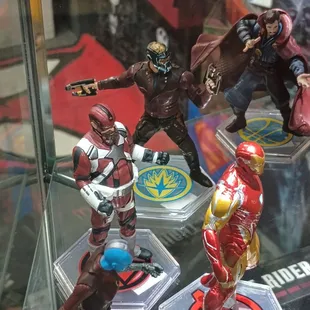 Misc. Marvel comics figures, including Star-Lord and Nebula.