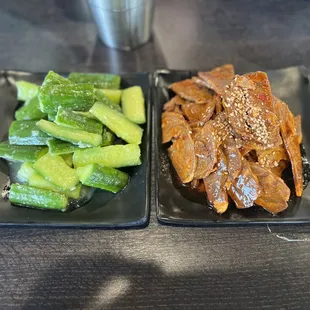 Cucumber in Garlic Sauce ($5.99)/Spicy Cold Cut Beef ($9.99)