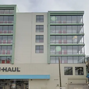The beautiful U-Haul building across the street.
