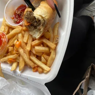 Green 1 Ft Gr. Pepper Cheese Steak look at the picture with red peppers NOT green unless I am color blind.