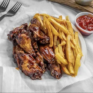 Chicken Wings and Fries