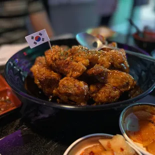 a bowl of food on a table