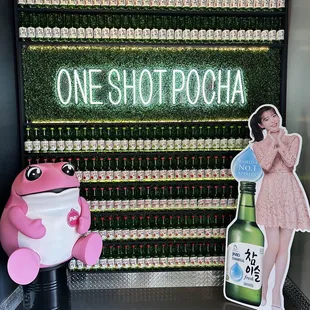 one shot pocha and a frog