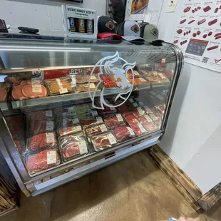 One of the meat cases