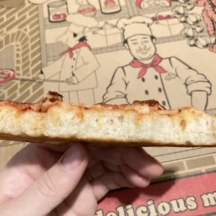 Thick, dry-sponge, flavorless. Thumbs down.