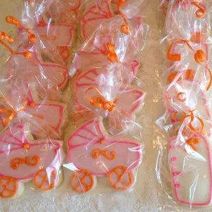 Baby stroller and bottle sugar cookies