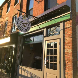 the front of the building