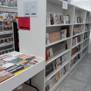 Manga on the shelves, pre-owned manga in the table. Part 1