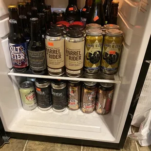 a refrigerator full of beer