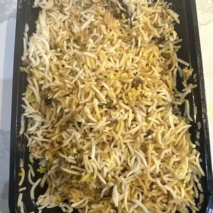 3 small pieces of chicken (which my kids ate them all and left 90% of rice)