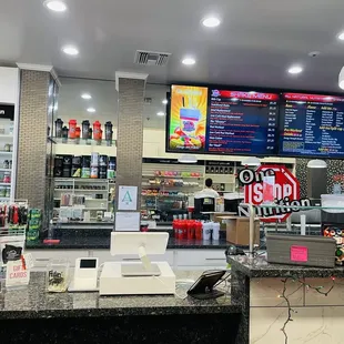 The menu.