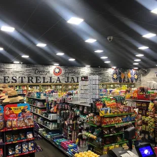 a variety of products in a store