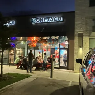 outside