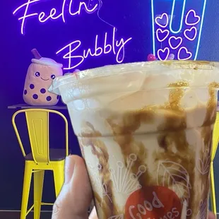 Brown Sugar espresso Milk Tea with boba