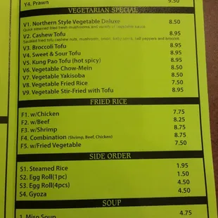 menu