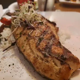 Grilled redfish on the shell